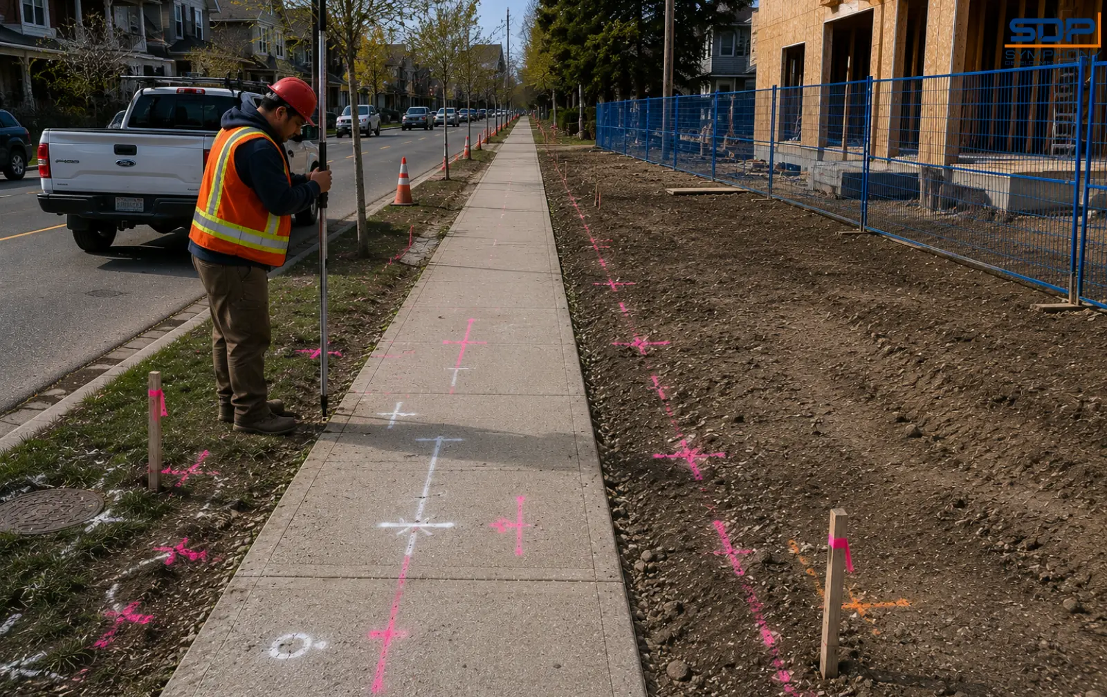 New sidewalk section along a Calgary street