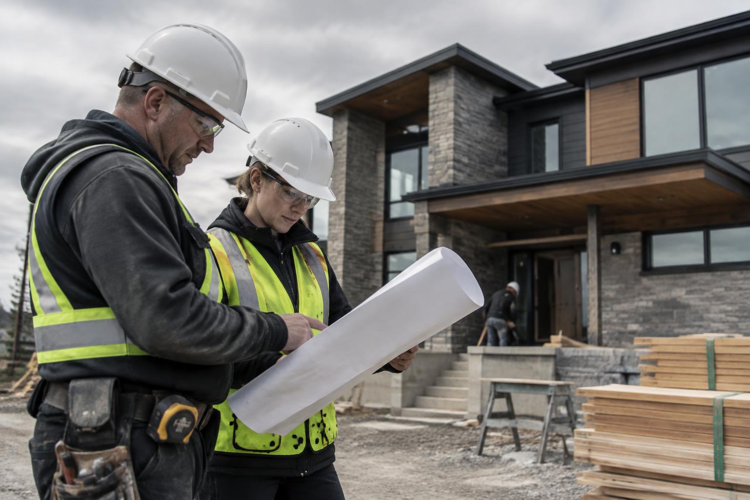 Organized residential construction project in Calgary