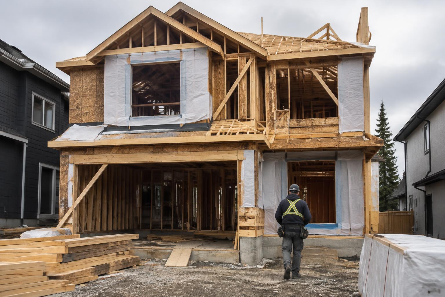Custom Calgary home taking shape during residential construction