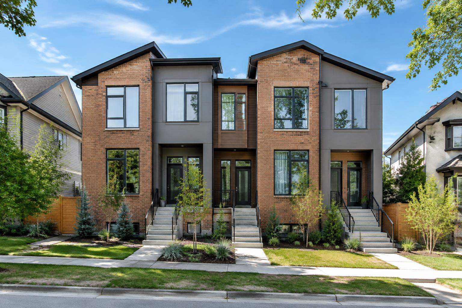 New fourplex development on a Calgary infill street